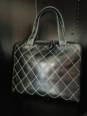 Vintage Chanel Surpique Bowler Bag (SHOP MY CLOSET)